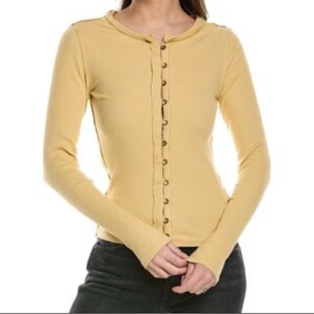 We The Free Mustard Ribbed Top